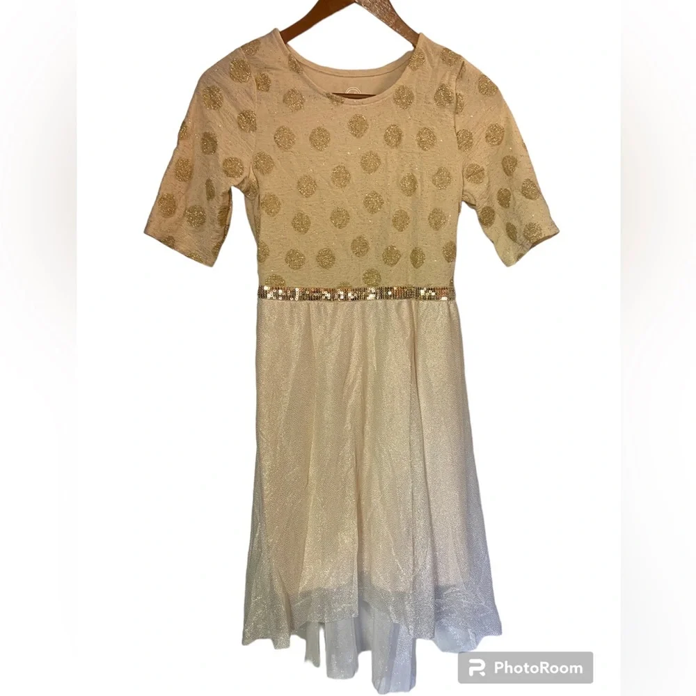 Wonder nation gold metallic holiday short sleeve Size xl 14 16 extra large - Picture 1 of 6